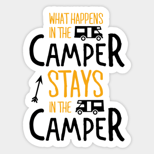 WHAT HAPPENS IN THE CAMPER Sticker